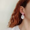 Floral polymer clay earrings - Image 3