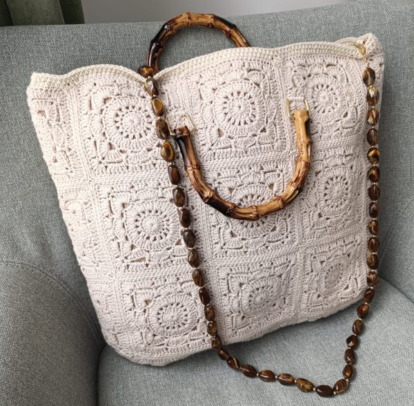 Willow Motif Cotton Tote Bag – Linen Lined & Magnetic Closure - Image 2