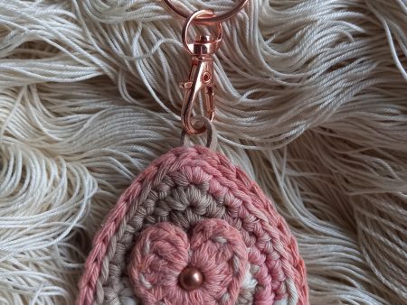 Crochet Heart Keychain, keyring!
