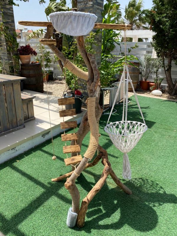 Cat Tree Tower made with Olive Wood