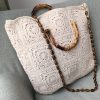 Willow Motif Cotton Tote Bag – Linen Lined & Magnetic Closure