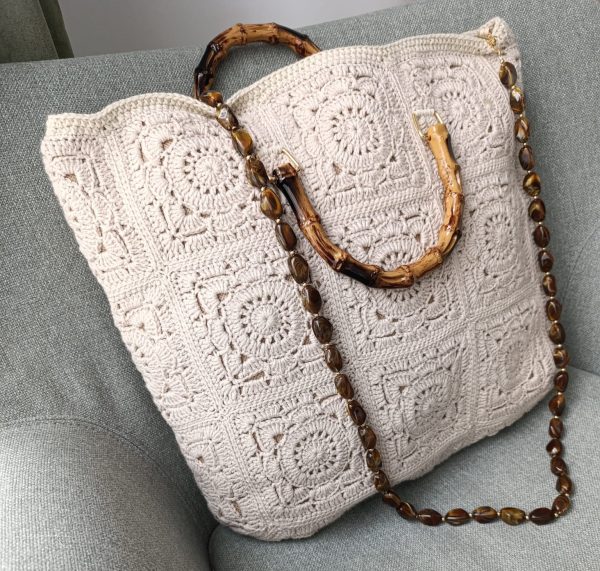 Willow Motif Cotton Tote Bag – Linen Lined & Magnetic Closure