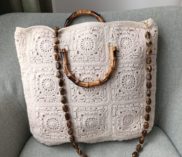 Willow Motif Cotton Tote Bag – Linen Lined & Magnetic Closure - Image 3