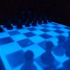 Chess set, glow in the dark, 32 piece + spares and a board