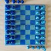 Chess set, glow in the dark, 32 piece + spares and a board