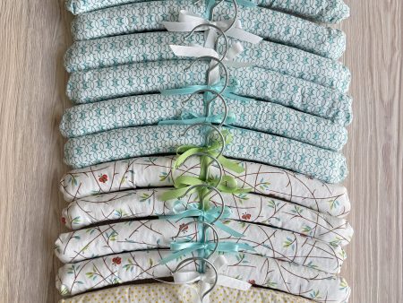 Handmade Kids Padded Hangers - Soft Fabric Baby Clothes Hangers with Bows - Nursery Closet Organizer - Baby Shower Gift Idea