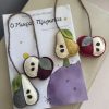 Felt Apple and Pear Bookmarks - 2 colours