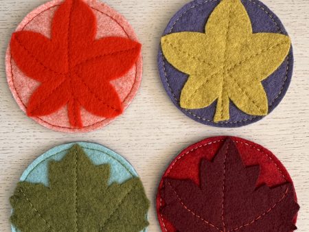 Charming Felt 'Leaf' Coasters - Set of 4
