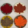 Charming Felt 'Leaf' Coasters - Set of 4