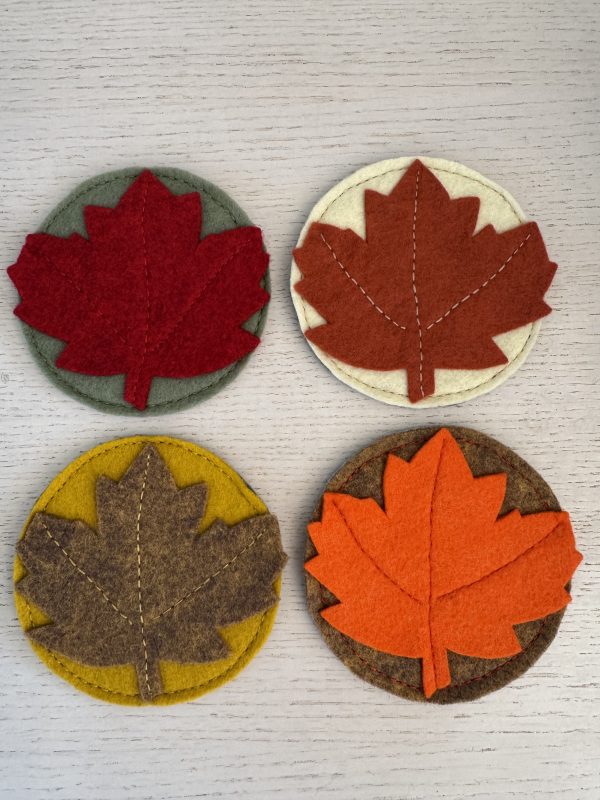 Charming Felt 'Leaf' Coasters - Set of 4