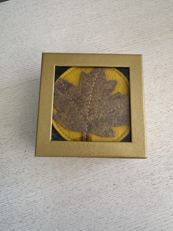 Charming Felt 'Leaf' Coasters - Set of 4