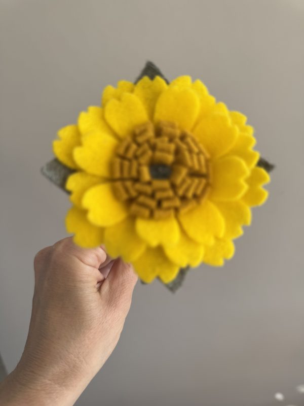 Handmade Felt Yellow Daisy