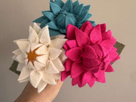 Elegant Handmade Felt Dahlia - 3 colours available