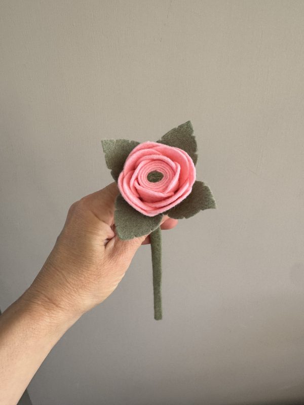 Handmade Felt Rose - 3 colours available