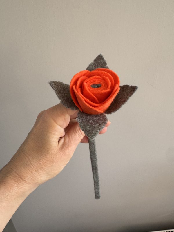 Handmade Felt Rose - 3 colours available