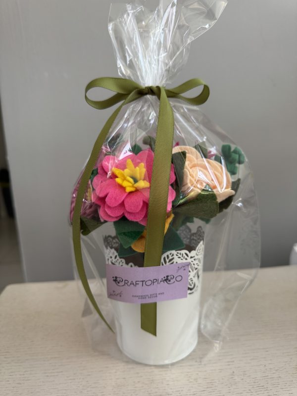 Romantic Felt Flower Pot