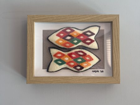 Colourful Felt Fish Framed Wall Decor -20x15cm