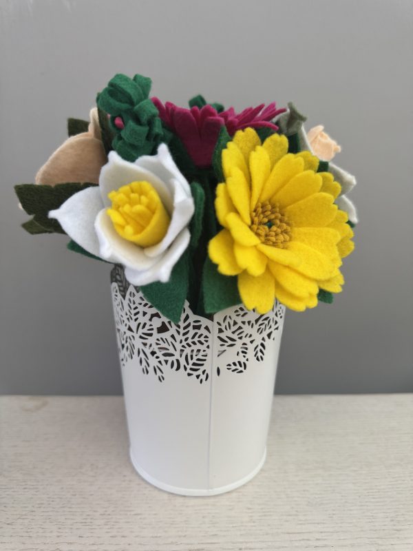 Romantic Felt Flower Pot