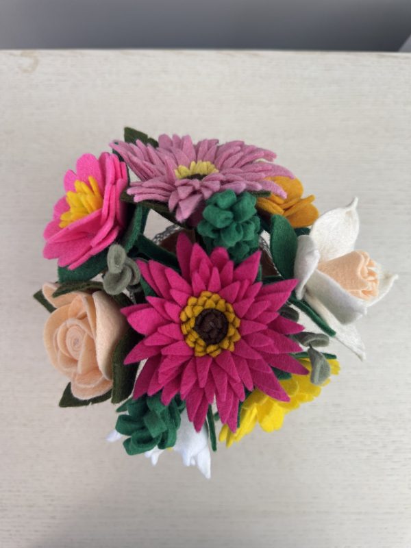 Romantic Felt Flower Pot