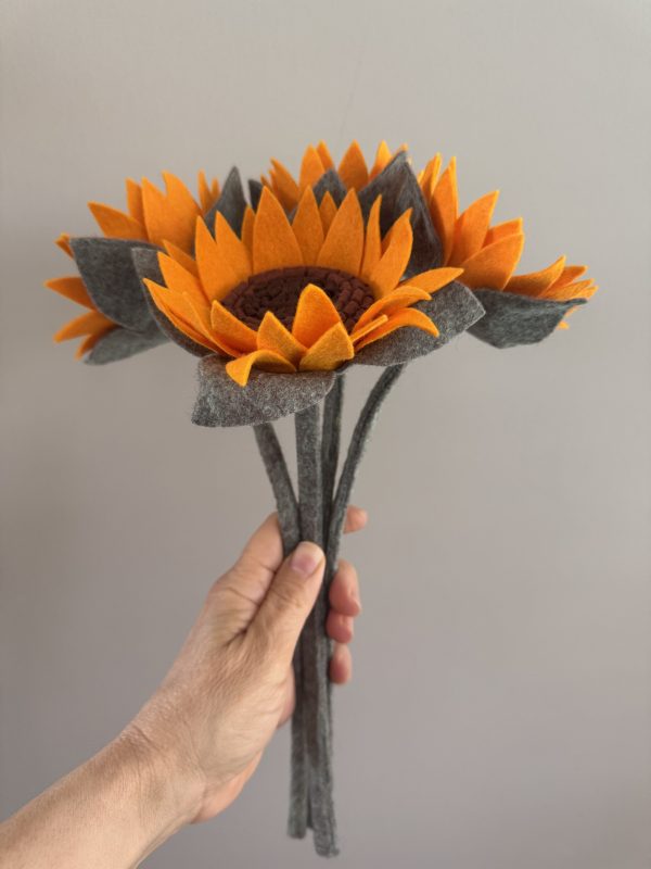 Vibrant Handmade Felt Sunflower -2 types