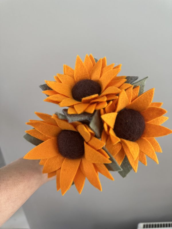 Vibrant Handmade Felt Sunflower -2 types
