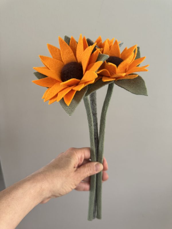 Vibrant Handmade Felt Sunflower -2 types