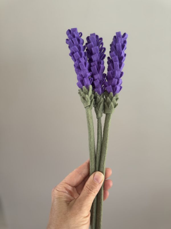 Handmade Felt Lavender Stem - 3 colours available