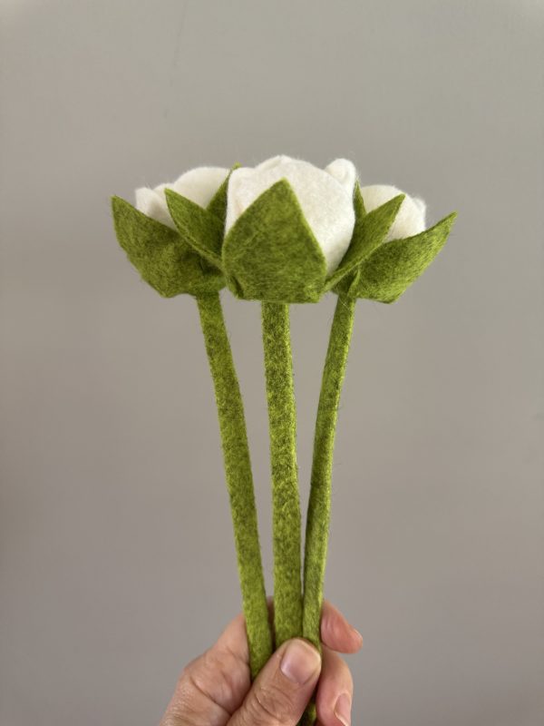 Handmade Felt Rose Bud - 3 colours available