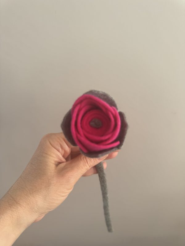 Handmade Felt Rose Bud - 3 colours available