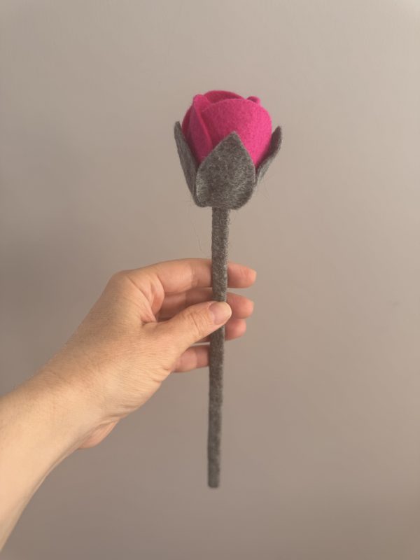 Handmade Felt Rose Bud - 3 colours available