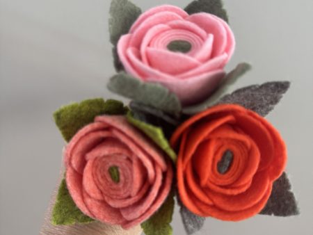Handmade Felt Rose - 3 colours available