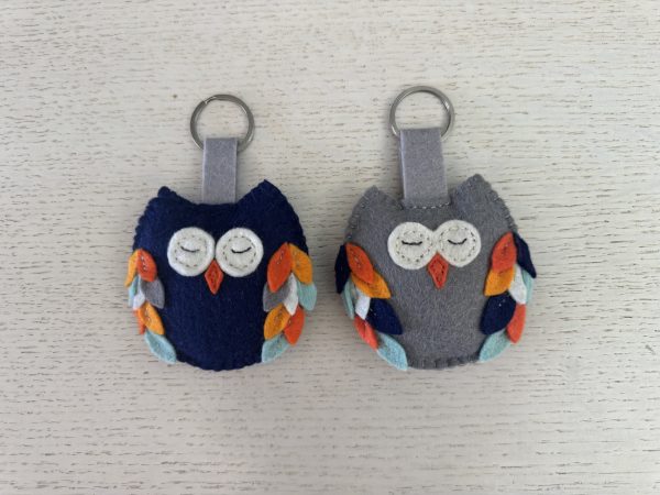 Cute Felt owl key ring