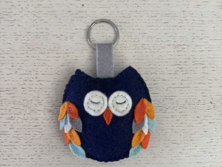 Cute Felt owl key ring