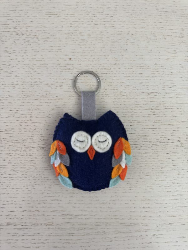 Cute Felt owl key ring