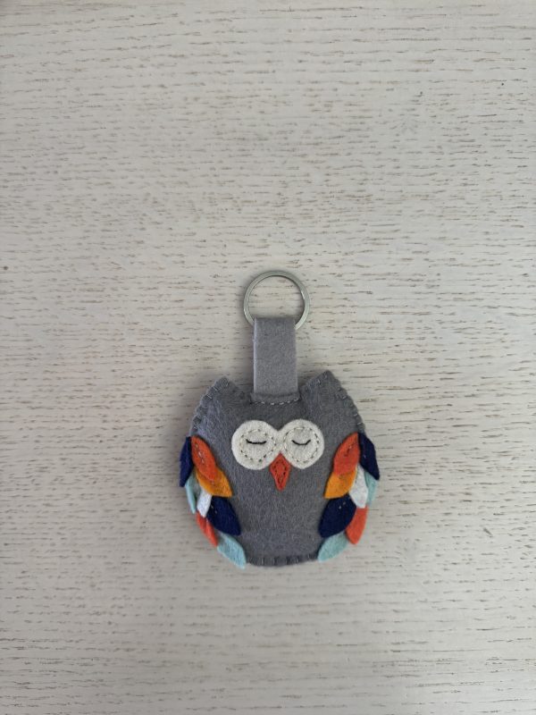 Cute Felt owl key ring