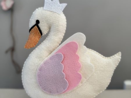 Graceful Felt Swan Ornament