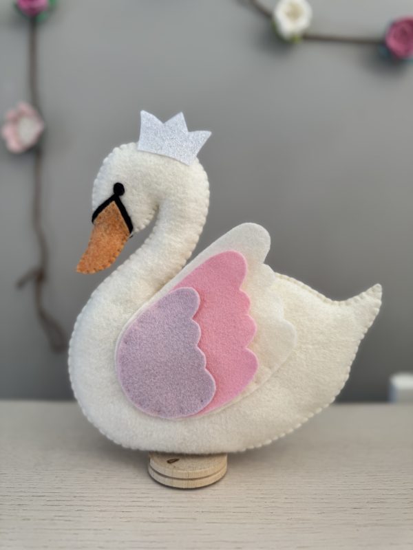 Graceful Felt Swan Ornament