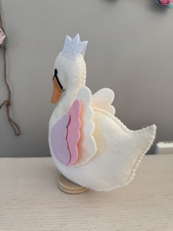 Graceful Felt Swan Ornament