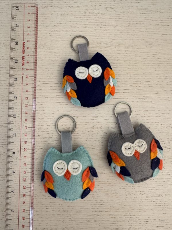 Cute Felt owl key ring