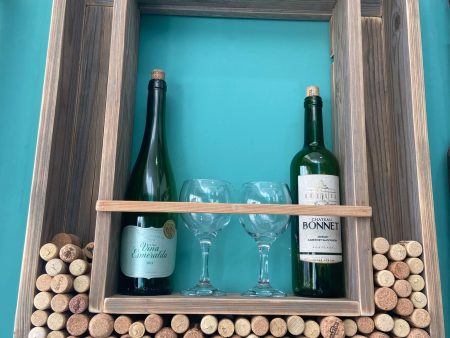 Stunning wine bottle and cork display frame wall art