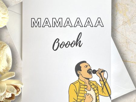 Funny Mother’s Day Card | “Mamaaa Oooh” Freddie Mercury Singing Card | Queen Inspired | Card for Mom