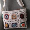 Granny Square Shoulder Bag – Zippered, Felt-Lined, Crochet Boho Handbag - Image 2