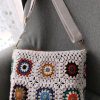 Granny Square Shoulder Bag – Zippered, Felt-Lined, Crochet Boho Handbag - Image 4