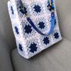 Ocean Breeze-Navy & Baby Blue Crochet Tote Bag - Image 4