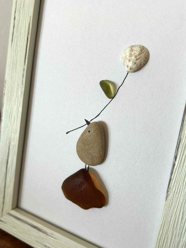Seaglass Bird Artwork | Coastal Gift | Ocean-Inspired Home Decor