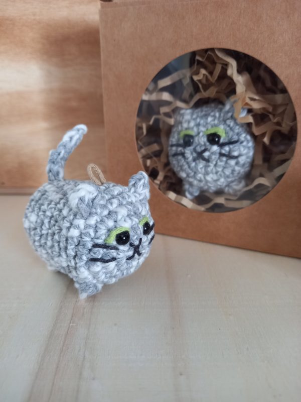 Handmade Crochet Amigurumi Cat Keychain - Bag Charm, Keyring - Image 6