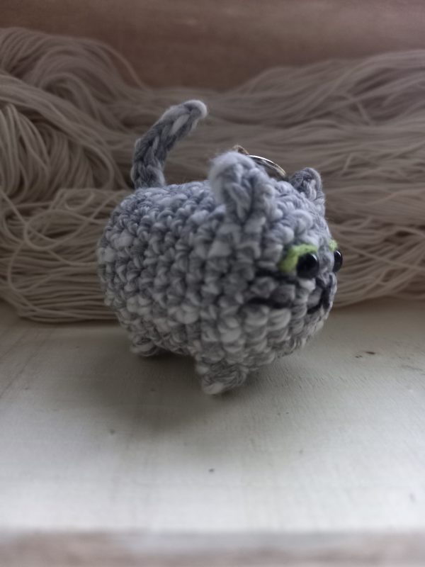 Handmade Crochet Amigurumi Cat Keychain - Bag Charm, Keyring - Image 4