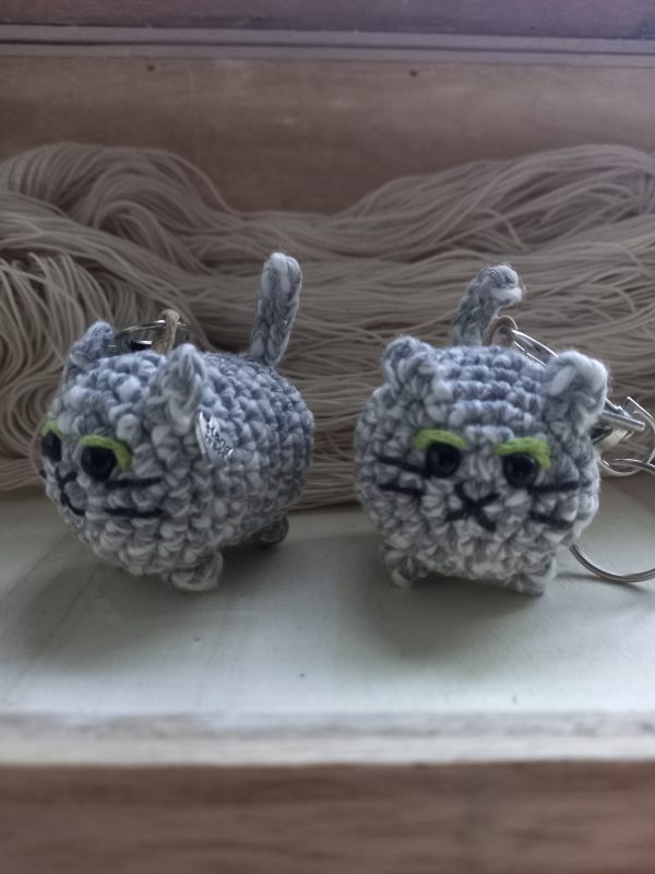 Handmade Crochet Amigurumi Cat Keychain - Bag Charm, Keyring - Image 2