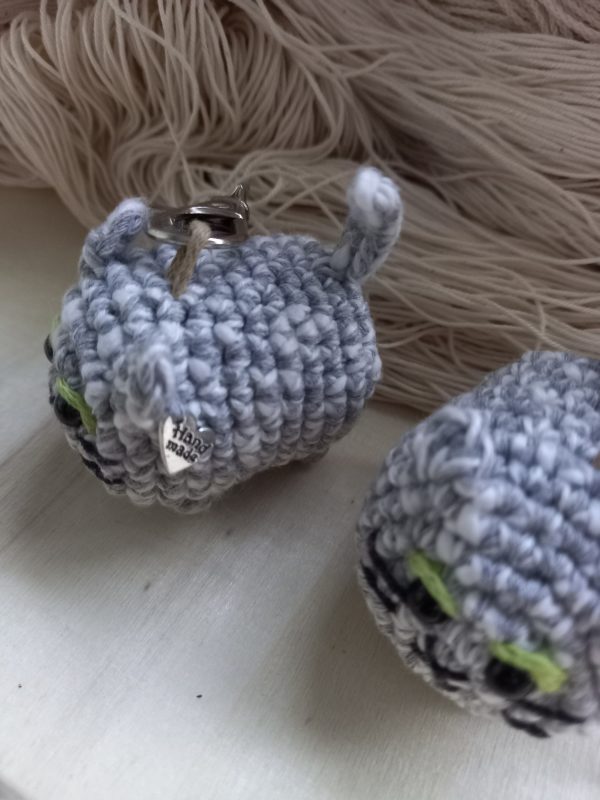 Handmade Crochet Amigurumi Cat Keychain - Bag Charm, Keyring - Image 3