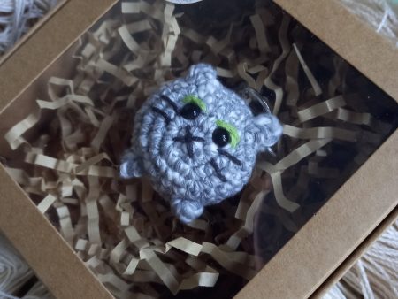 Handmade Crochet Amigurumi Cat Keychain - Bag Charm, Keyring